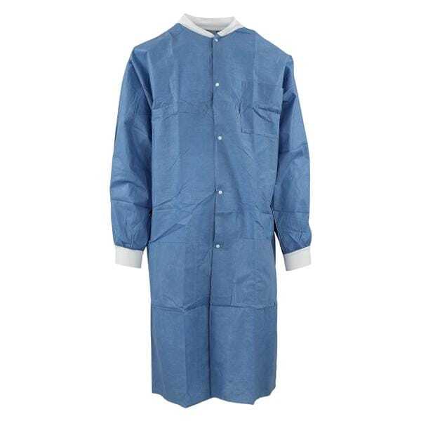 Medicom 8107-A SafeWear Hi-Perform Lab Coat Deep Blue Small 12/Pk