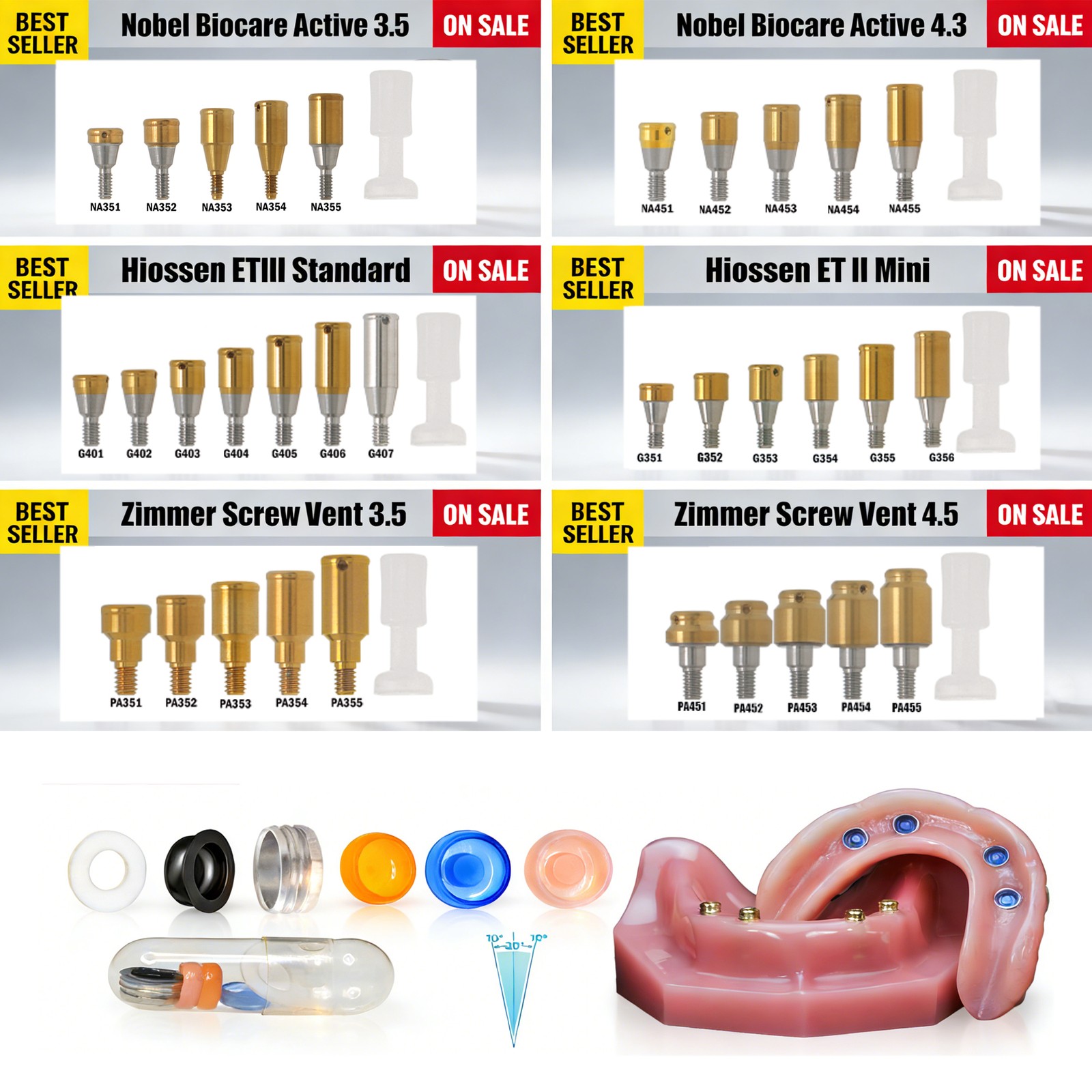 Zest Locator Abutment Cap Fits Hiossen /Zimmer/Nobel Internal Conical Connection