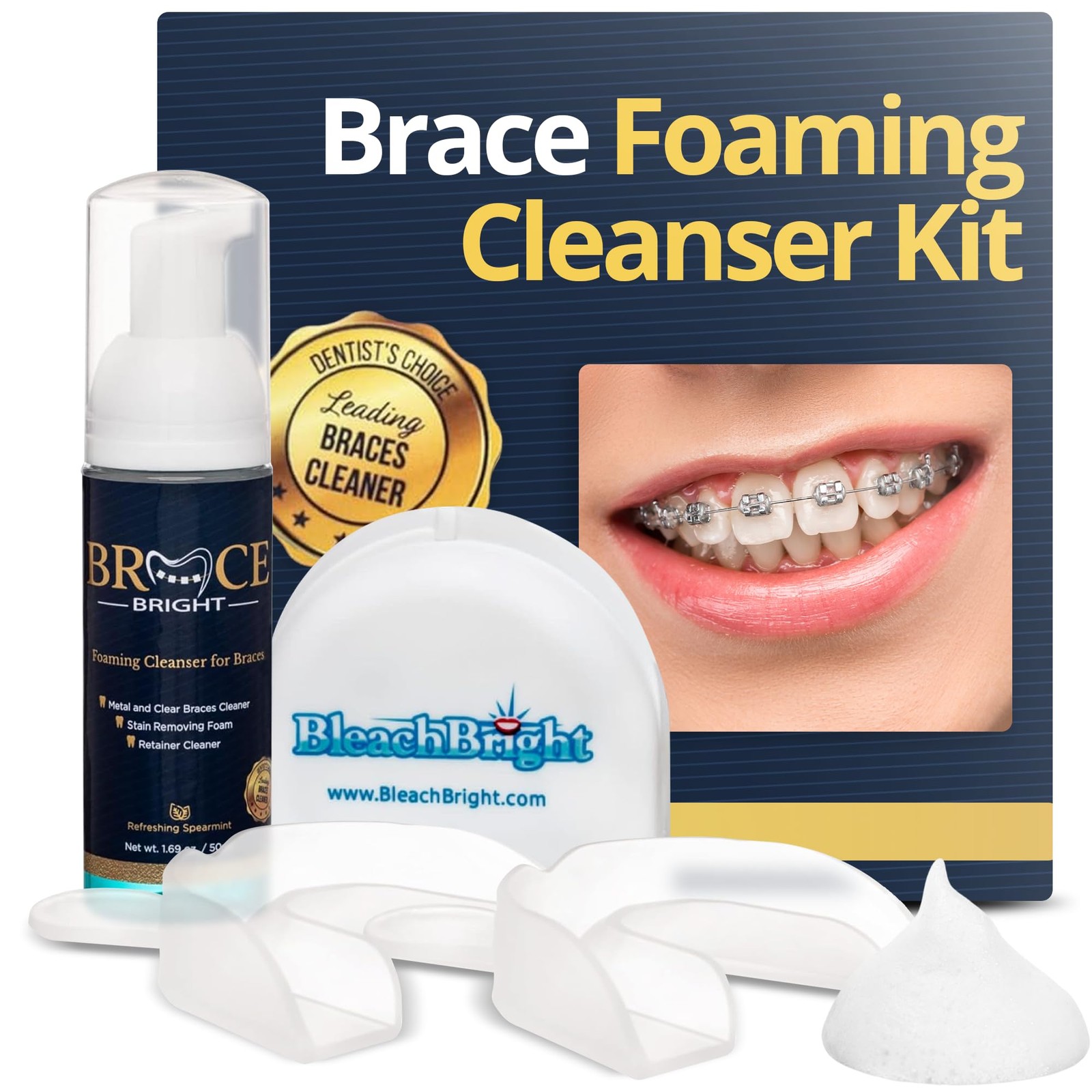 Teeth Whitening for Braces, Braces Cleaner 1.69 Fl Oz (Pack of 1), Clear