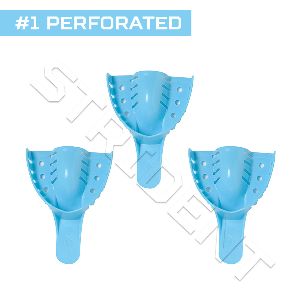 Dental Impression Tray Perforated Autoclavable #1 Large Upper (12 pc) disposable