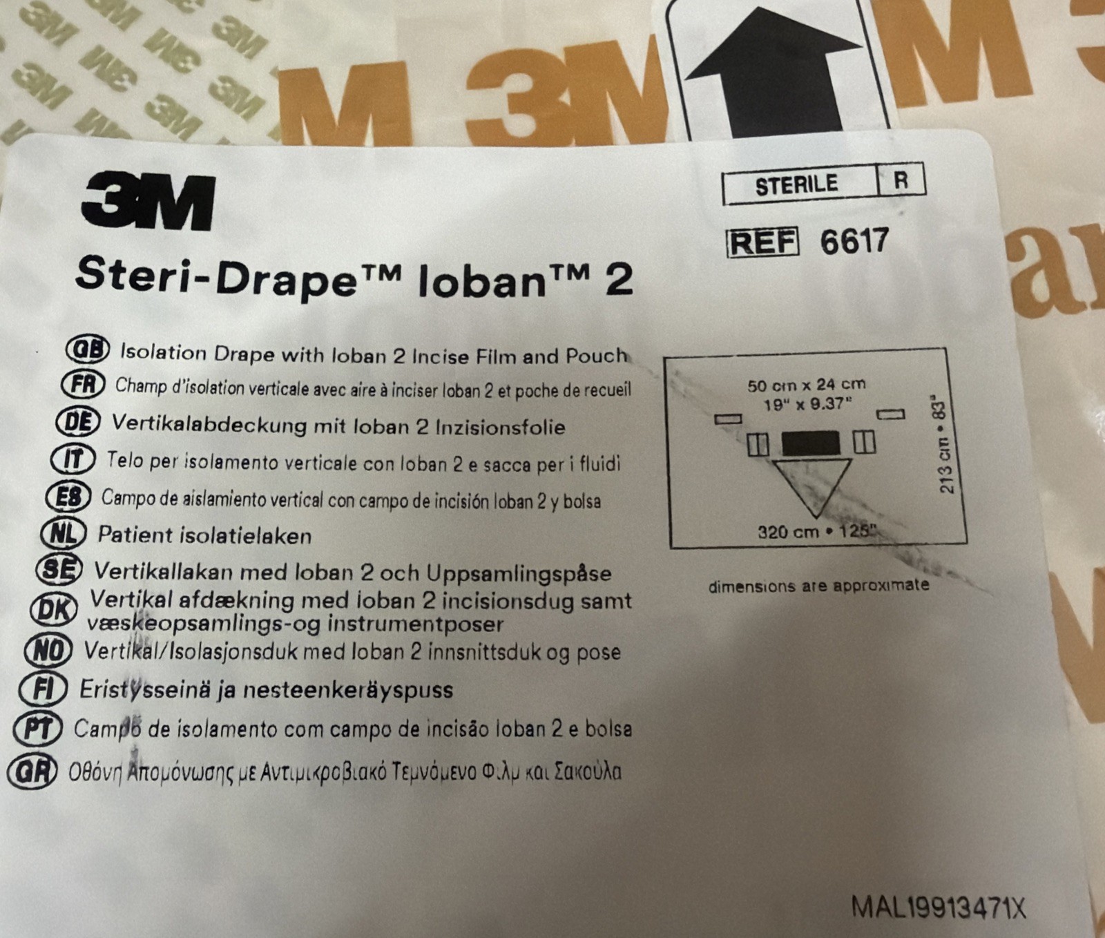 3M Steri-Drape Ioban 2 Incise Film Pouch 6617 Antimicrobial Surgical Drape New