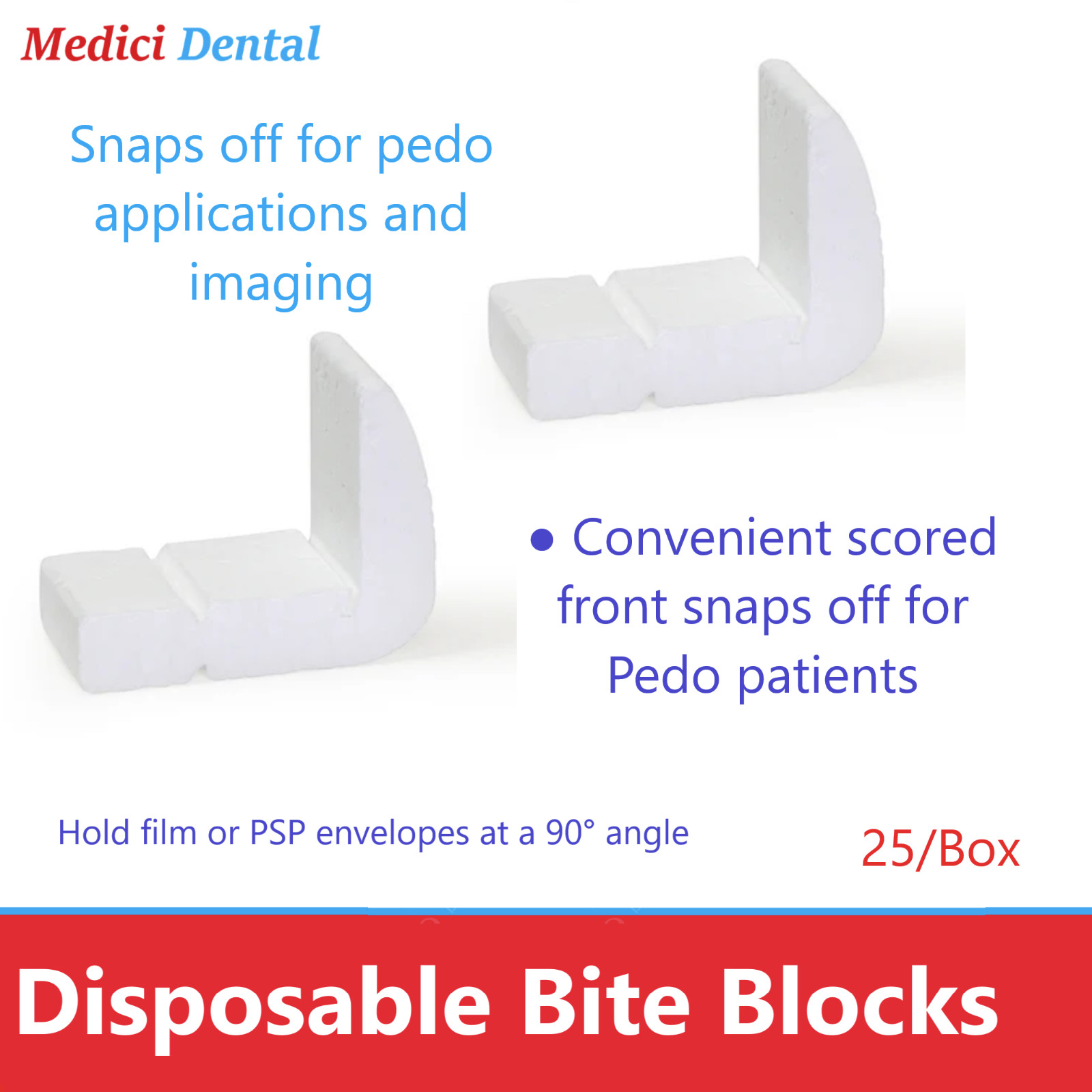 Dental X-Ray XCP®, BAI Film Holders Bite Block Holder size #0, #1, #2 25/Bx