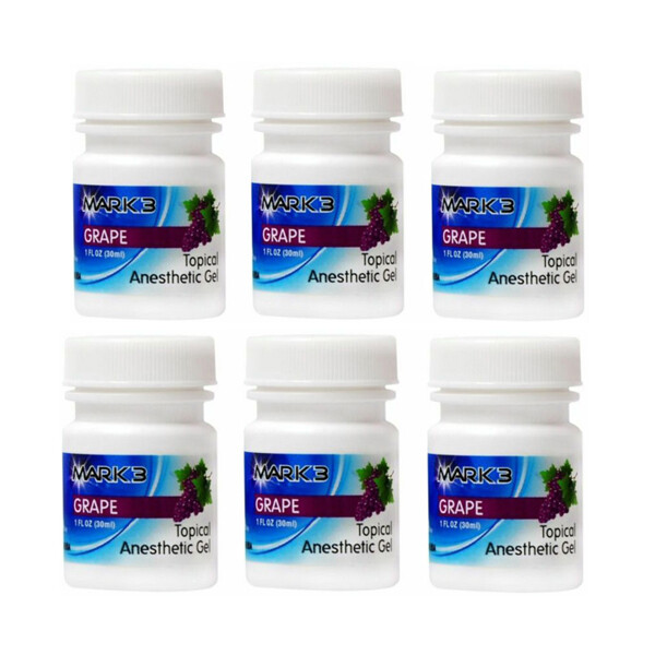 Dental Topical Anesthetic Gel, Mark 3, Made in USA, 1.12 oz, (Buy 5 get 1 FREE)