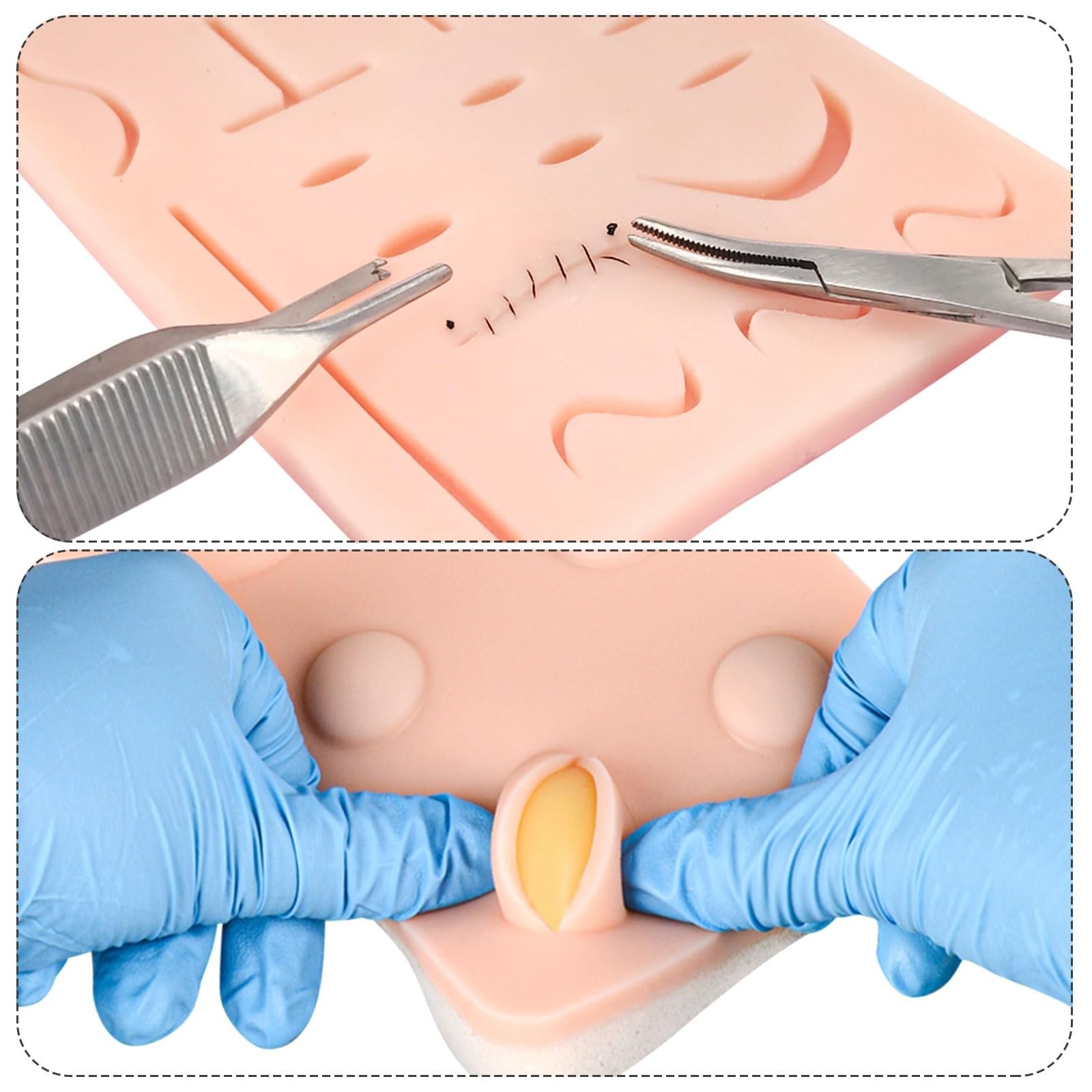 Complete Suture Practice Kit – 19 Pre-Cut Wounds, DIY Pad, Tools & Sutures