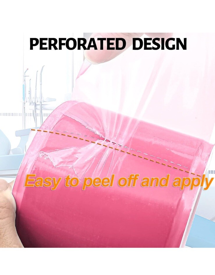 2 X Pink Barrier Film, Plastic Dental, Adhesive Surface 2400 4″ x 6″ Sheets