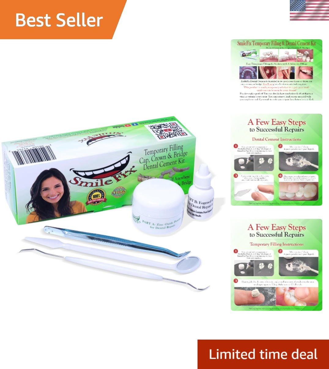 Emergency Tooth Repair Kit – Clear Cement for Crowns, Caps, and Fillings
