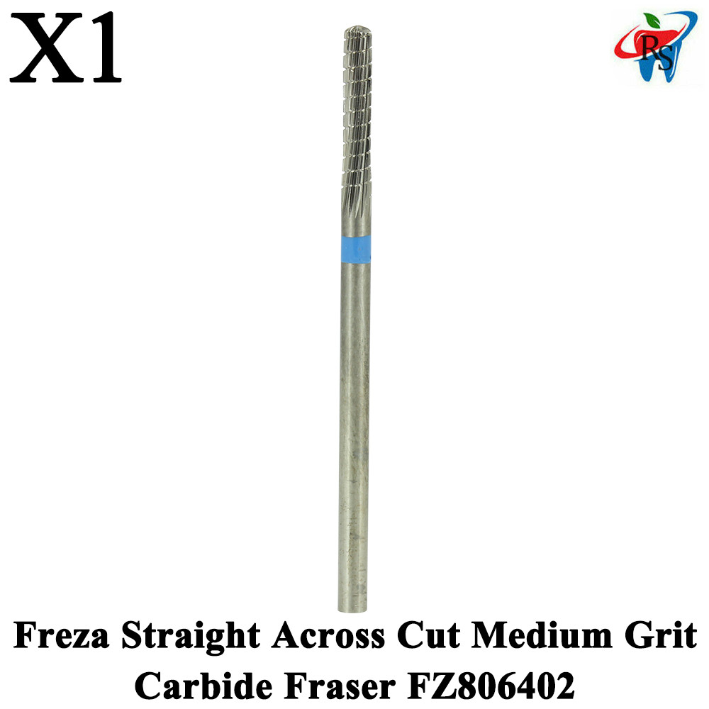 1pcs Dental Freza Straight Across Cut Medium Grit Carbide Fraser FZ806402 Ø2.3mm