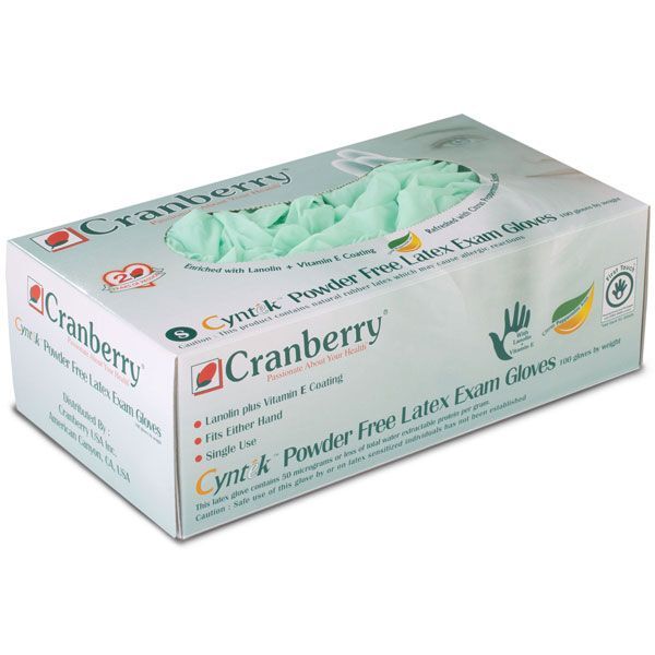 Cyntek PF Latex Gloves: Small, Powder-Free 100/Bx. Non-Sterile, Micro-Textured