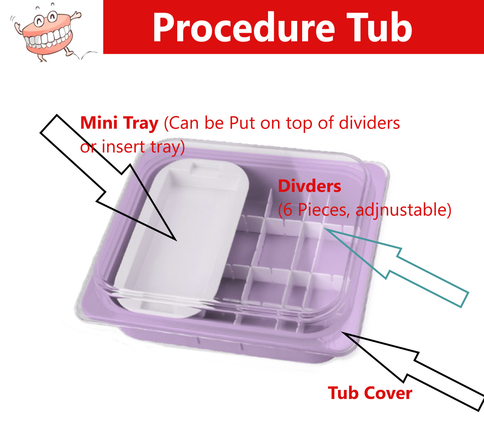 Dental Operation Tub, Tub Lids, Tub Dividers, Instruments Tub, Autoclavable Tub