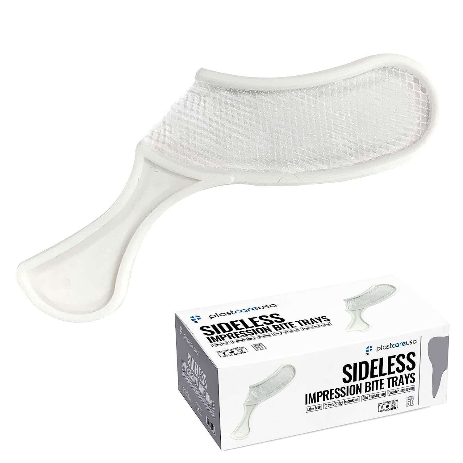 plastcareusa Bite Registration Trays, Sideless, White, 50/Box