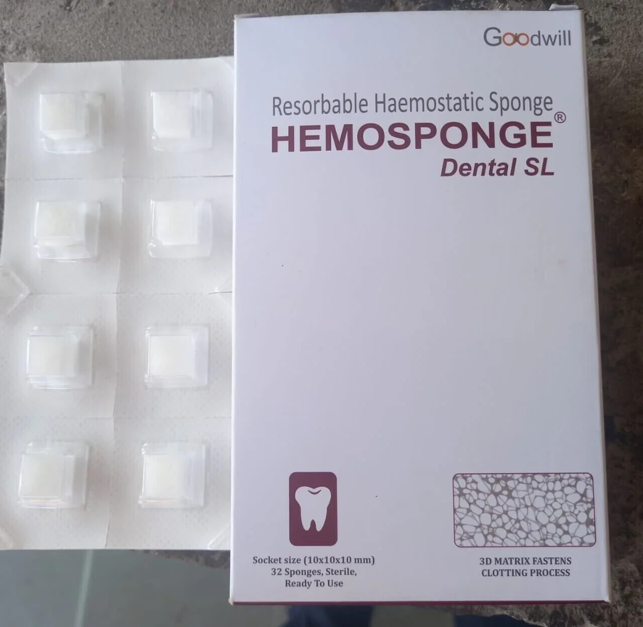 Dental Absorbable STERILE Haemostatic Gelatin Sponge 32pc Gelfoam Hemocollage