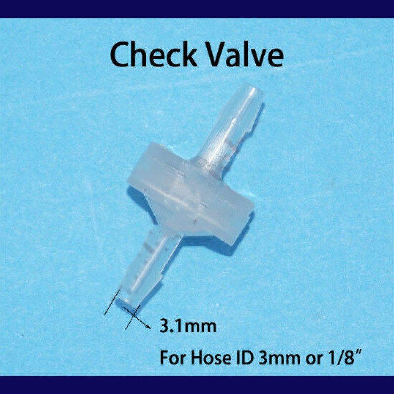 2/3/4/5/6mm Inline Plastic Check Valve 1/16 3/32 1/8 3/16 inch in Hose Barb