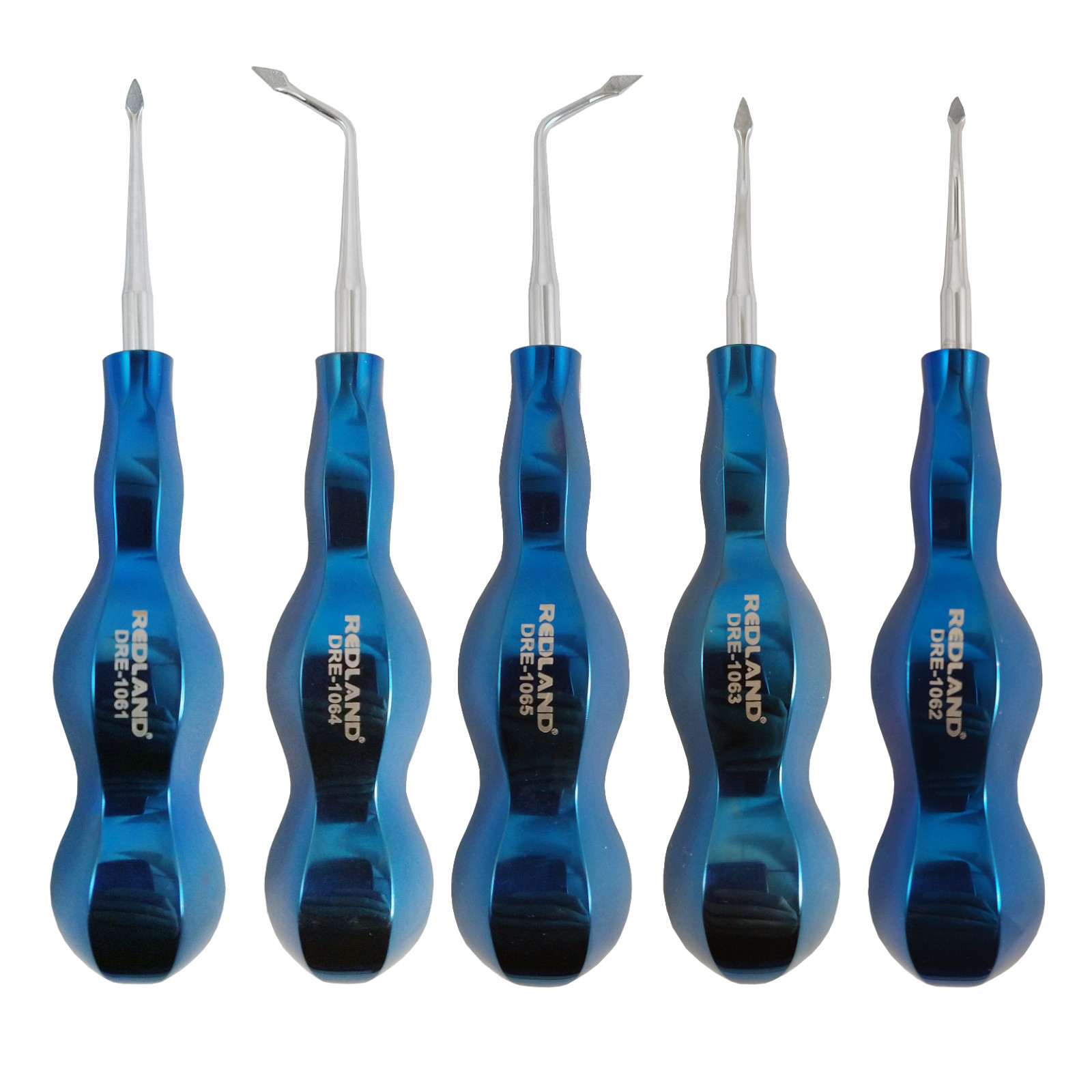 Implant Dentistry REDLANDS BLUE LINE ELEVATOR 5 PIECE EXTRACTION KIT W/ CASSETTE
