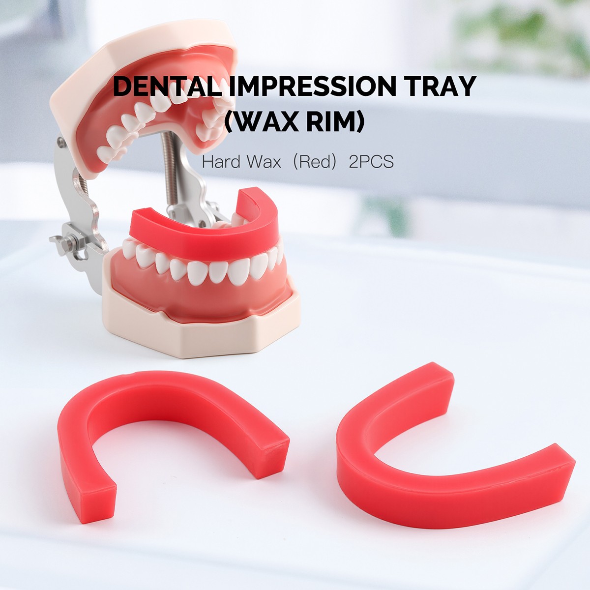 2 Pcs Dental Lab Bite Registration Wax Pink Curved U Shape Base Wax