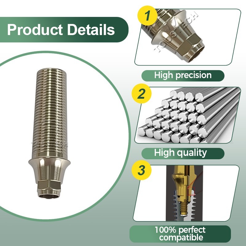 10pcs Titanium Temporary Abutment fits to Den-tium superline D4.5mm Hex/non-Hex