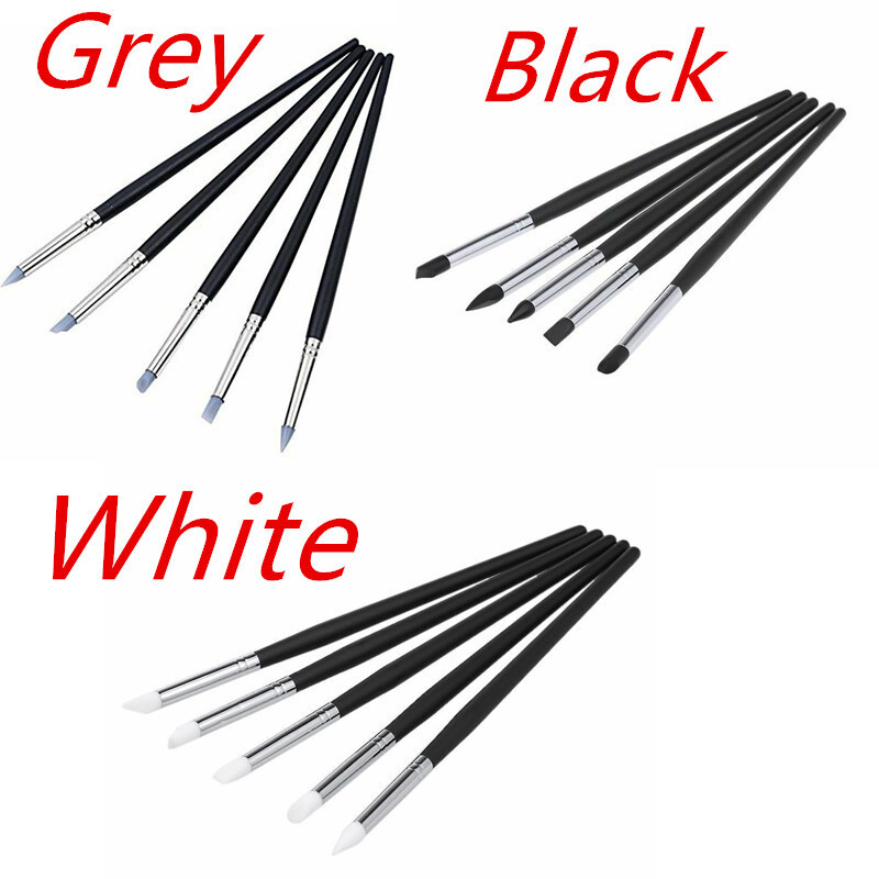 3 Set Dental Ceramic Silicone Brush Adhesive Resin Veneer Pen Black+Grey+White