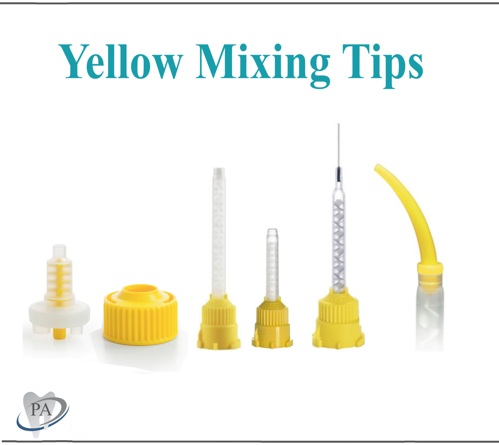 Dental Mixing Tips HP Yellow Impression HP Tips Yellow 4.2mm T-Mixer Mixing Tip
