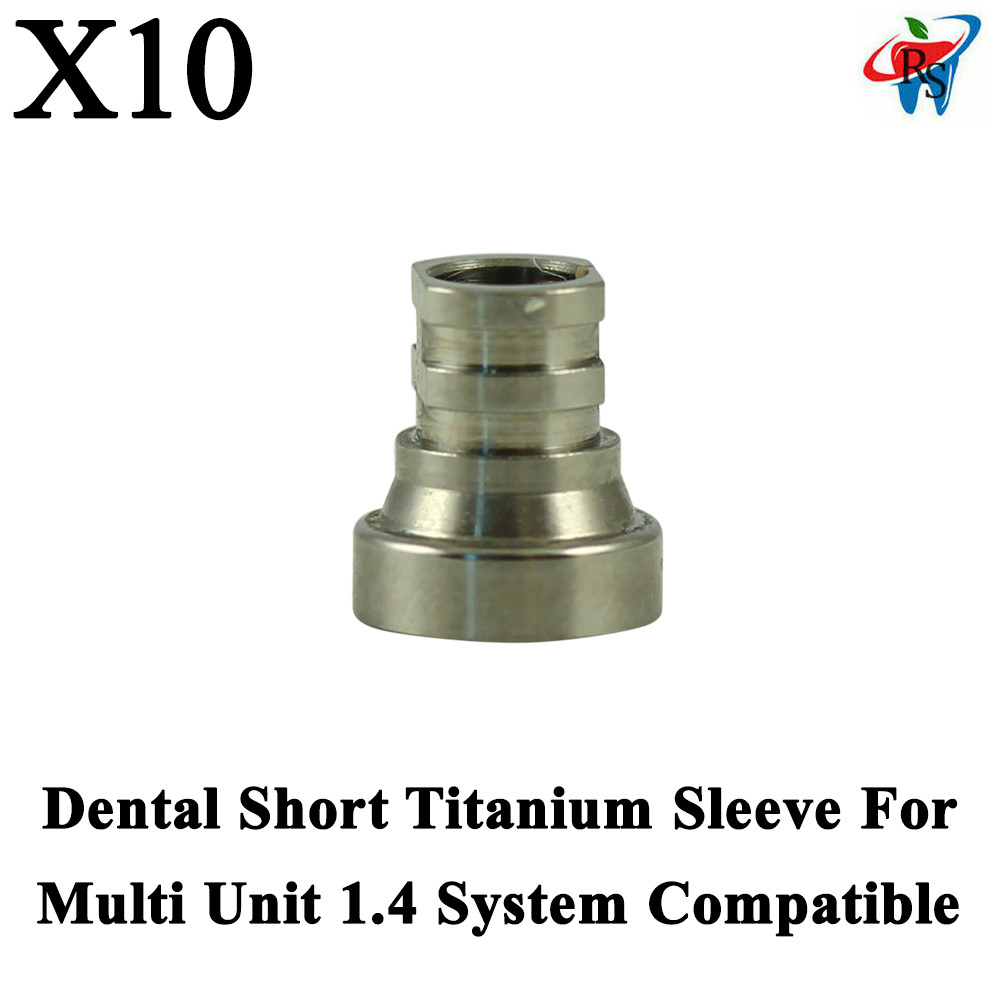 10x Short Titanium Sleeve For Multi Unit 1.4 System Compatible 7mm Length Ø3.78