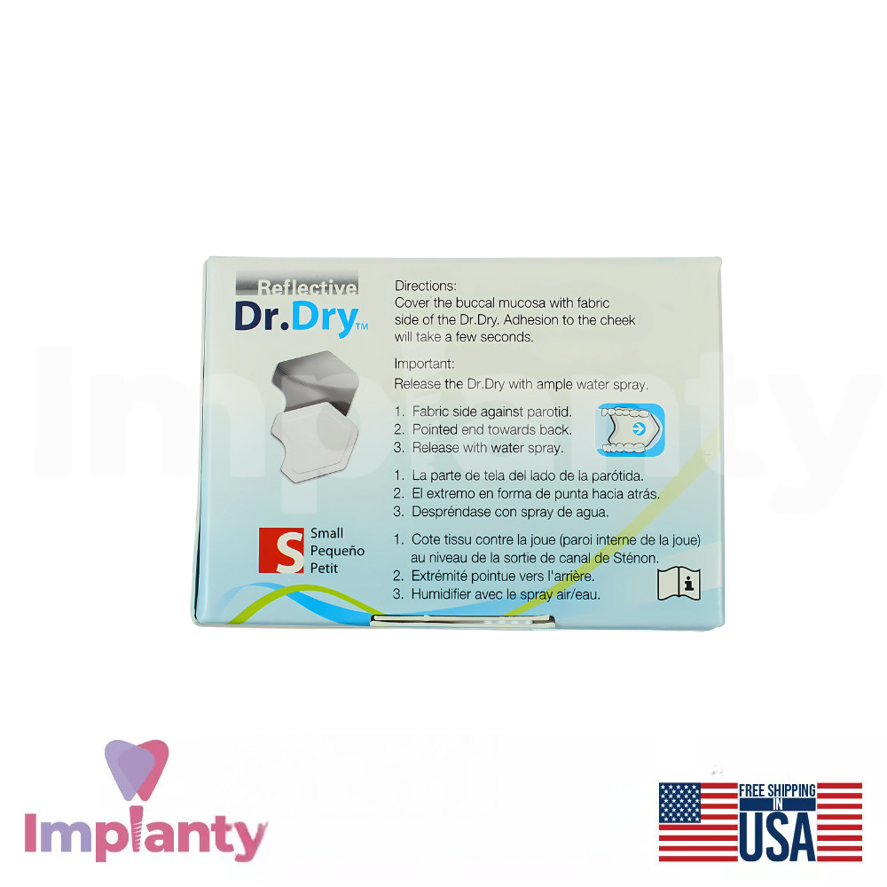 1x Dental Dr.Dry Cotton Roll Substitute Reflective Pads 50pcs Absorbs Saliva