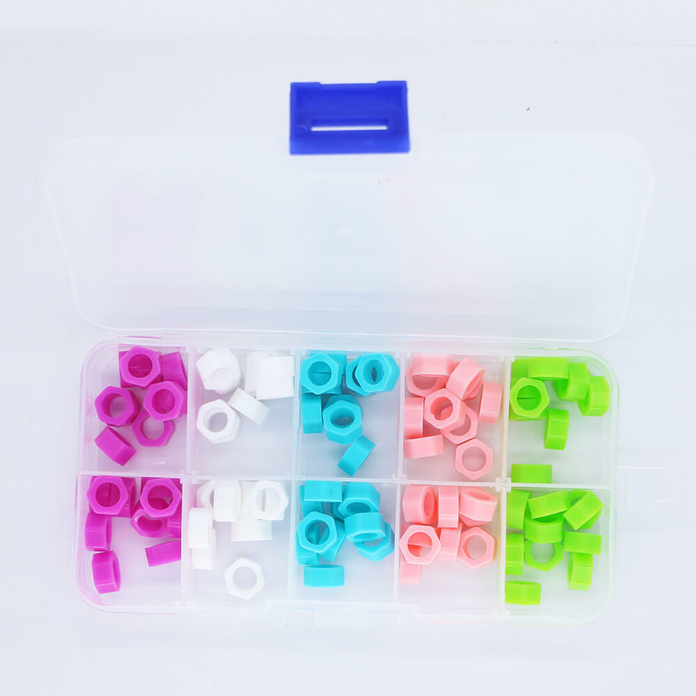 100Pcs Dental Hygienist Autoclavable Color Code Ring Silicone Rubber Small Size