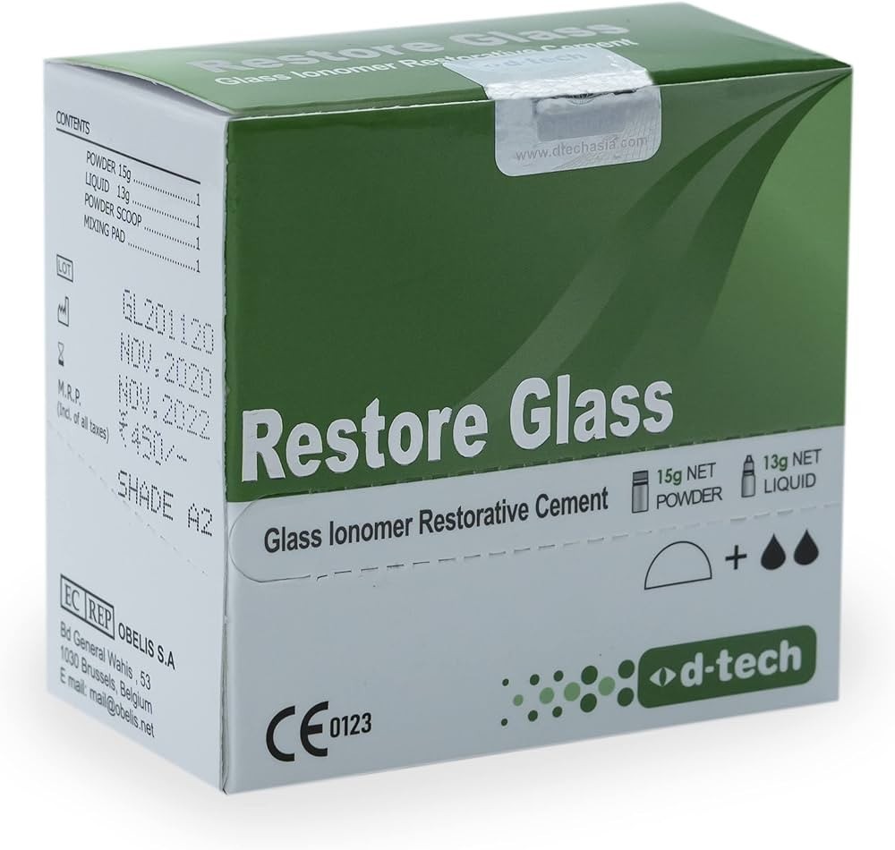 D Tech Lute Glass Ionomer Restorative Cement Type I Powder 15gm And Liquid 13gm