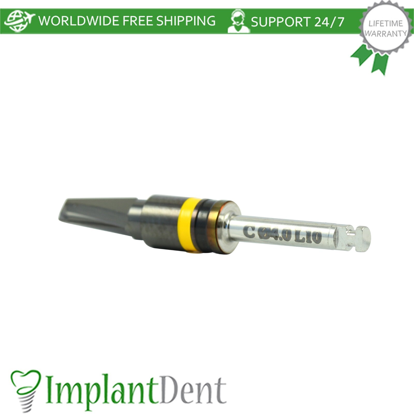 Dental DLC Conical Integral Stopper Drills 2.8mm-4.0mm Stainless Steel Tool