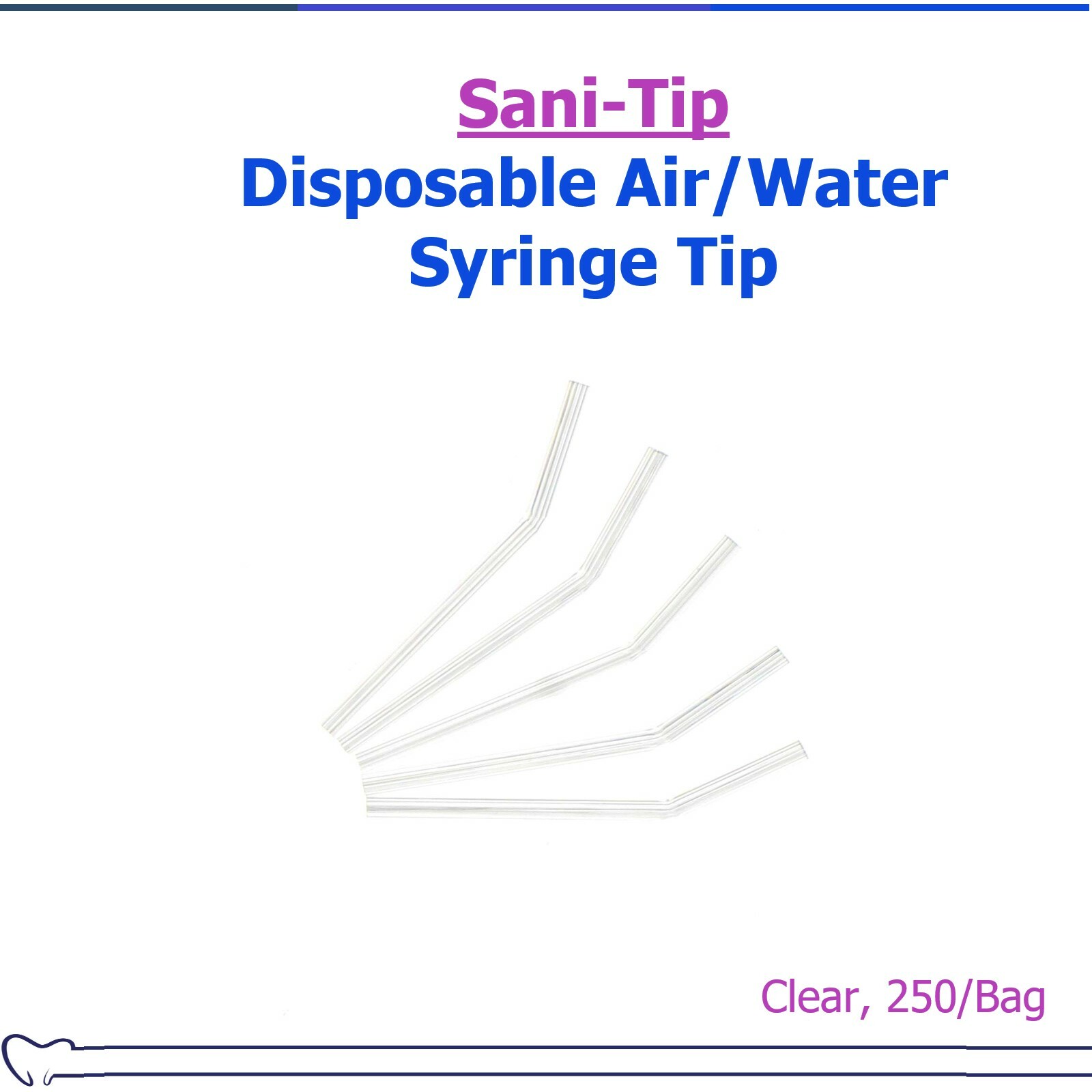 Dental SANI-TIP Air Water Syringe Tips 6 Chanel Syringe Tips, (250pcs/bag)
