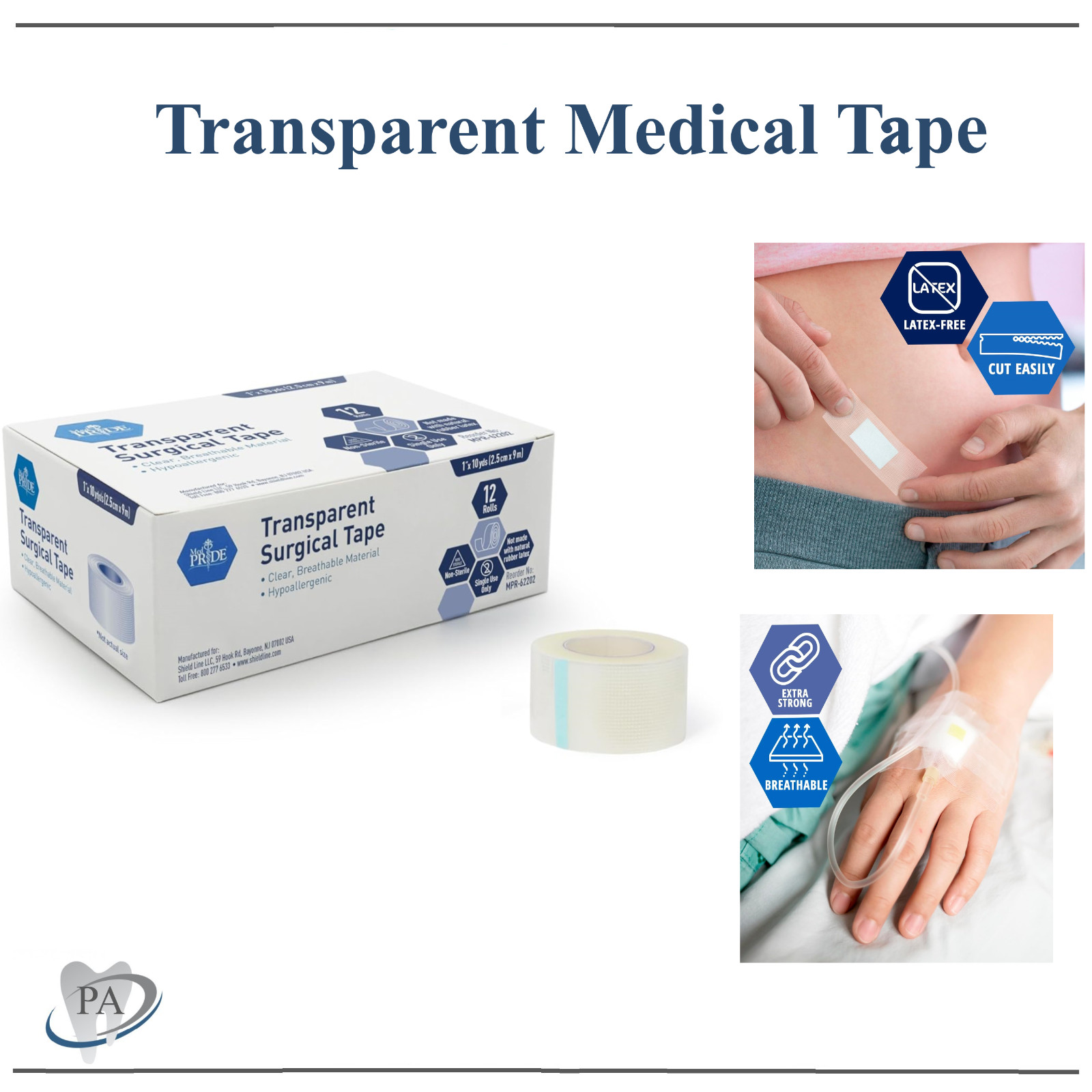 Transpore Type Clear Medical Tape Surgical Tape Tearable, Breathable, 1″ x 10 yd