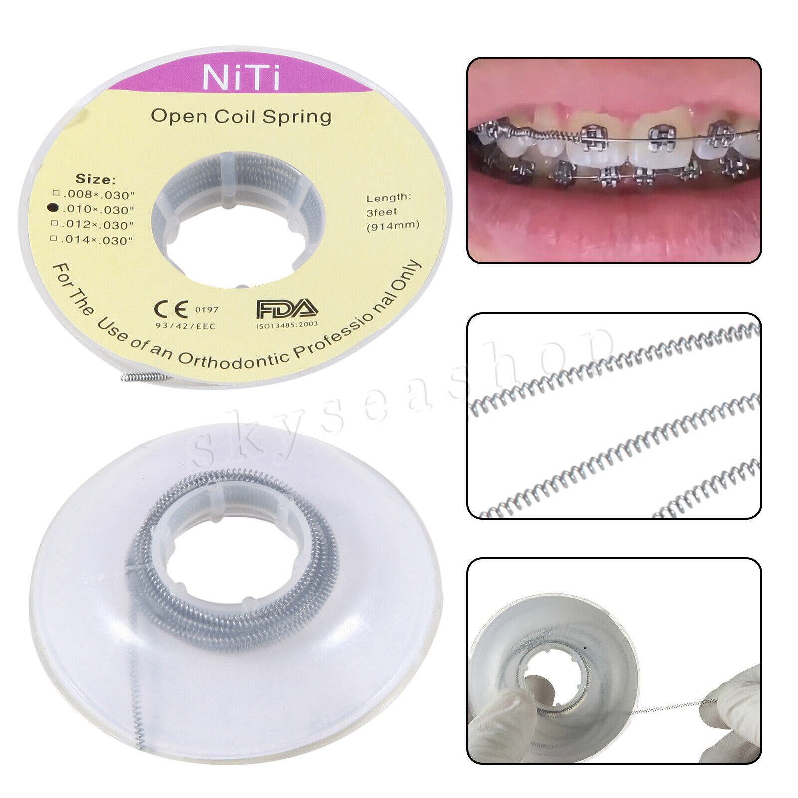 USA Dental Orthodontic Niti Open Coil Spring Spool Dia.010 *030 ” inch 914mm
