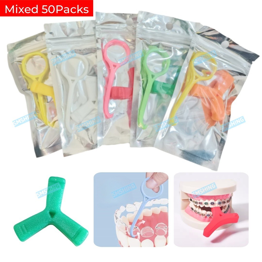50Packs Dental Aligner Chewies Clear Tray Retainer Seater Retriever Take Off