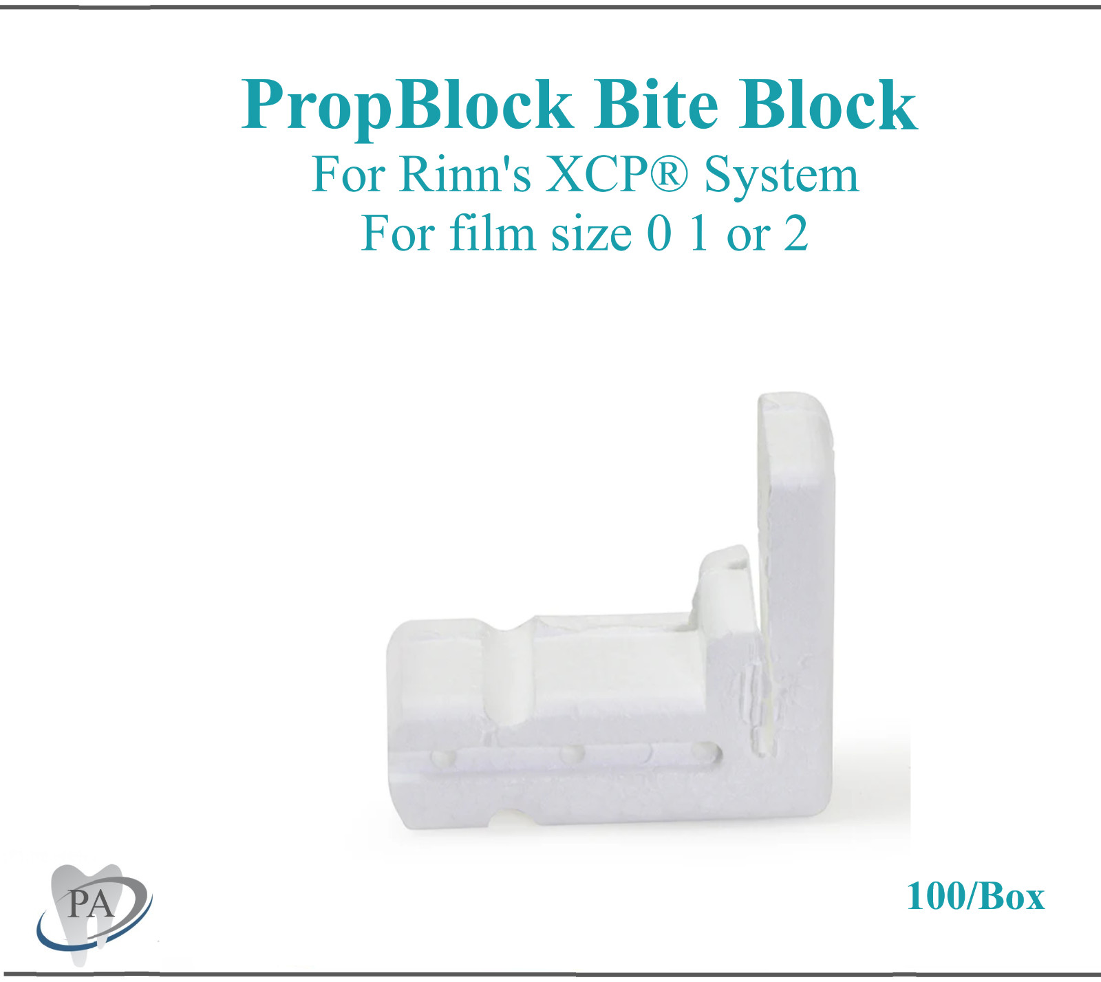 Dental X- Ray Rinn XCP Film Bite Blocks, Disposable Holds size #0, #1, #2 100/Bx