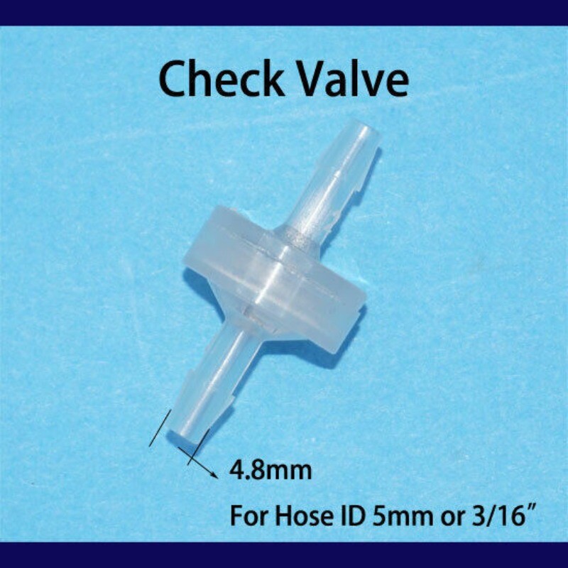 2/3/4/5/6mm Inline Plastic Check Valve 1/16 3/32 1/8 3/16 inch in Hose Barb