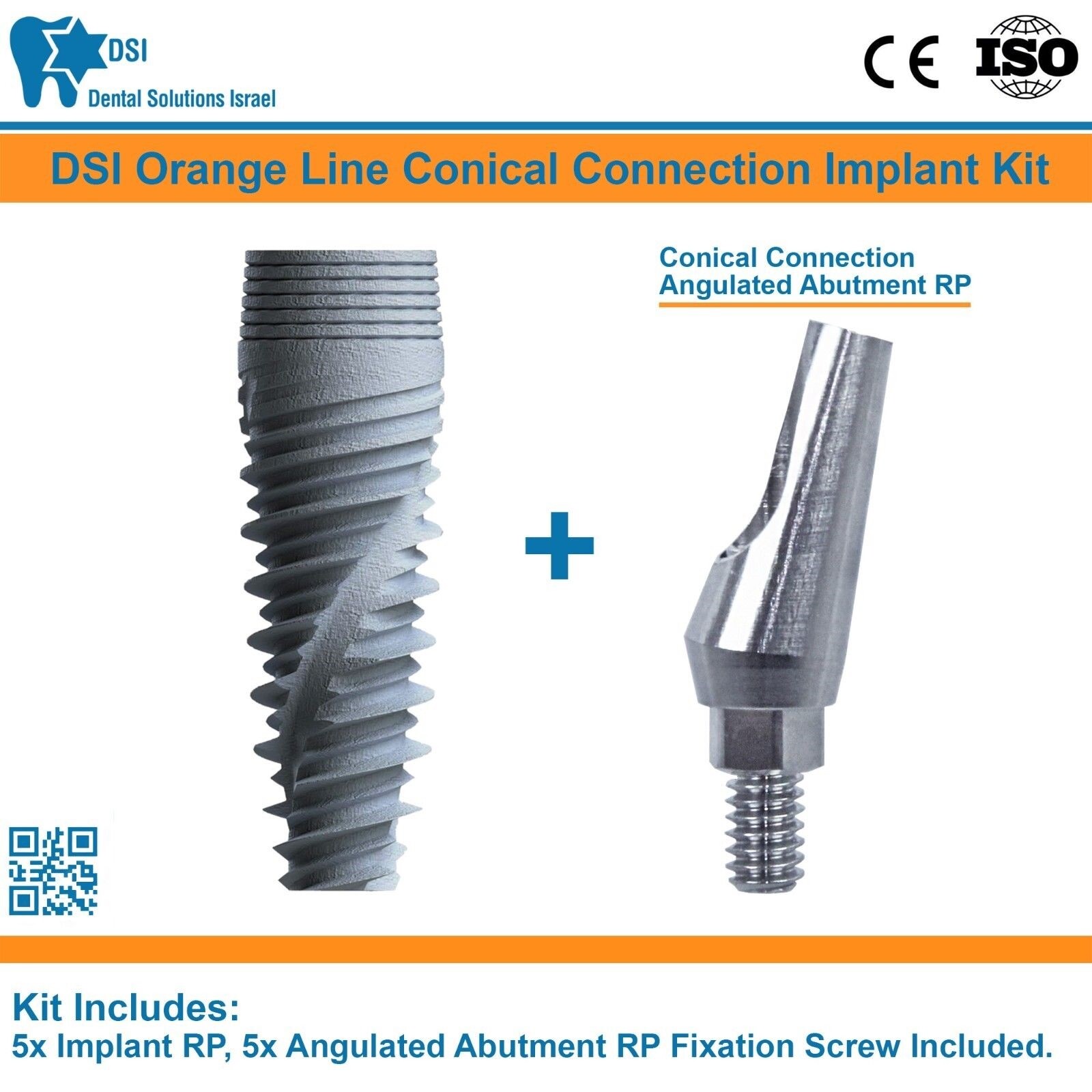 5 DSI Dental Fixture Conical Connection Nobel Active + Angulated Adapter Head RP