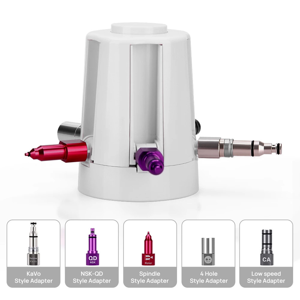 Mini Dental Handpiece Oil Lubricator Portable Oil Spray Cover with 5 Adapters US