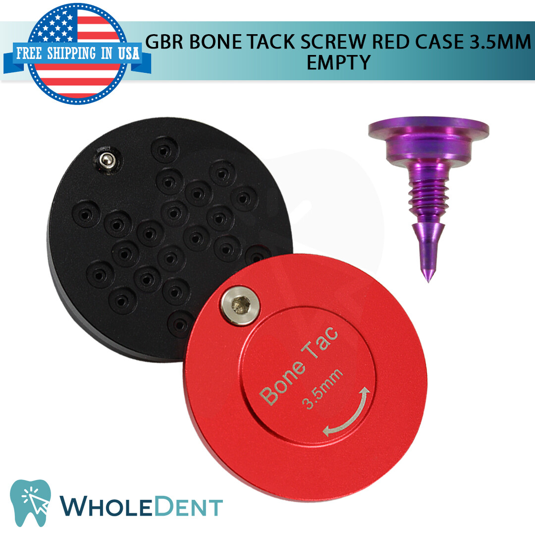 GBR Bon Tack Screw 3.5mm Pin Red Empty Case Membrane Fixation Dental Im plant