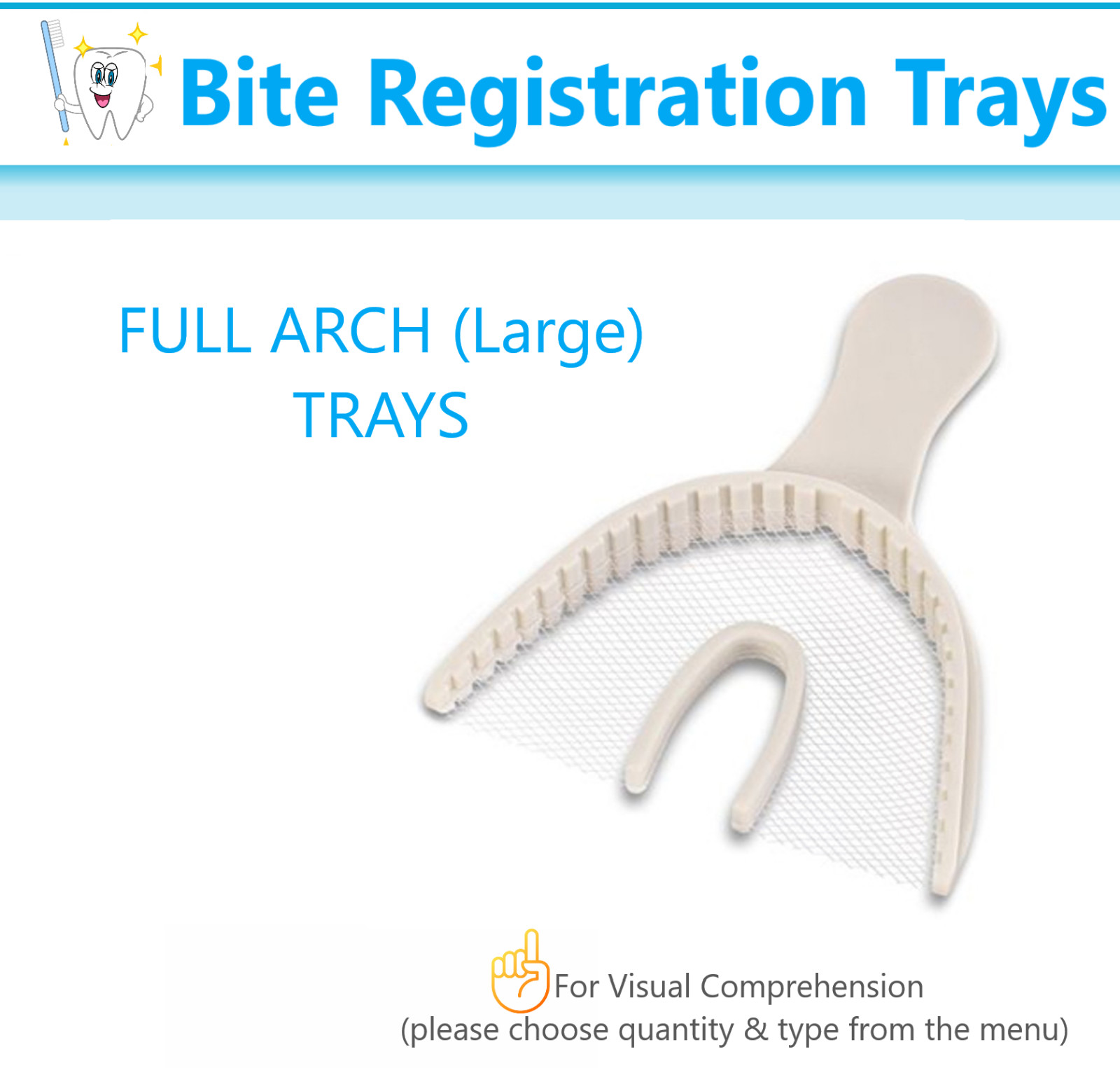 VPS Impression Bite Registration Trays Triple Tray Mold Choose Size, 50-100/PK