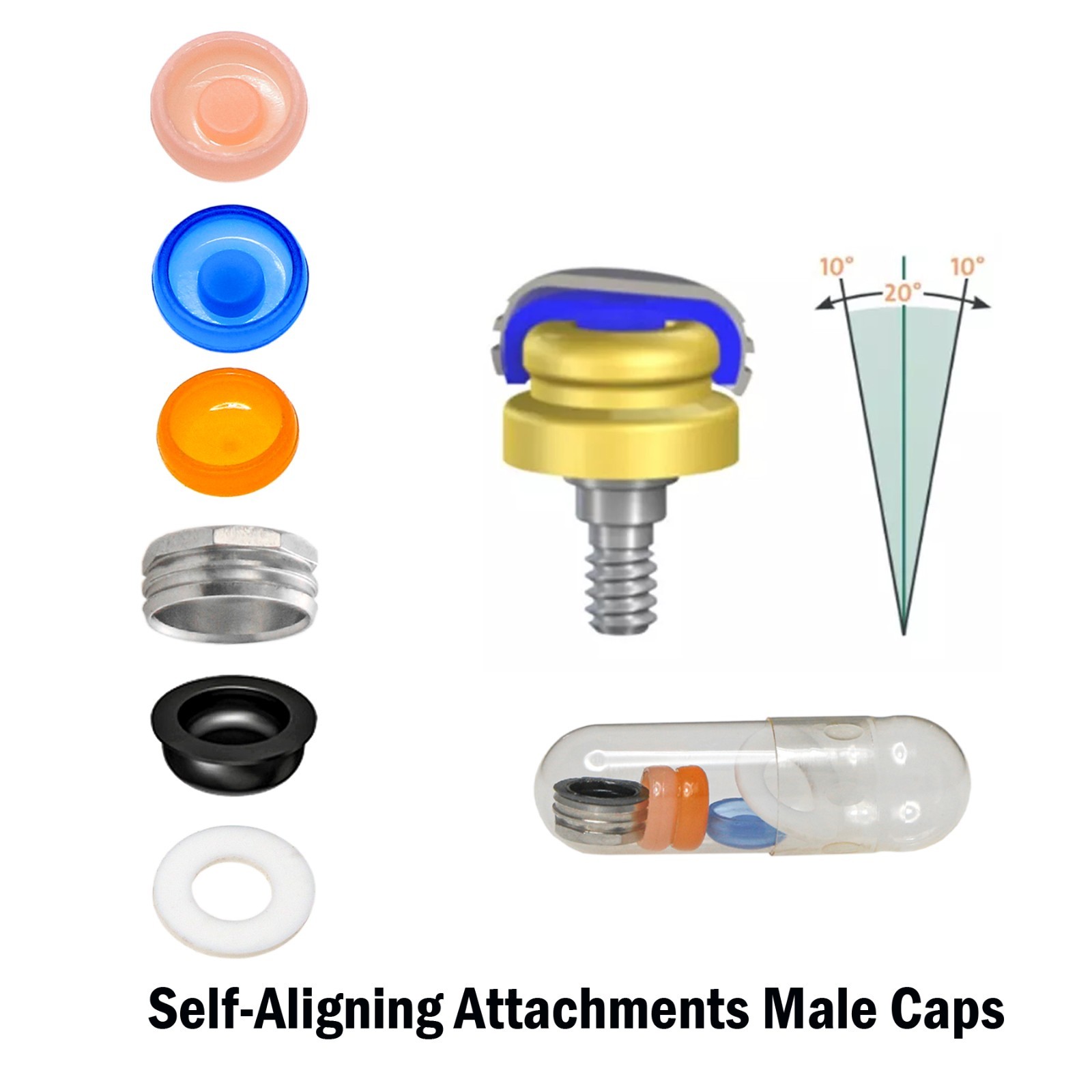 US Dental Fit Zest Anchors Locator Retention Caps Range & Core Tool Overdenture