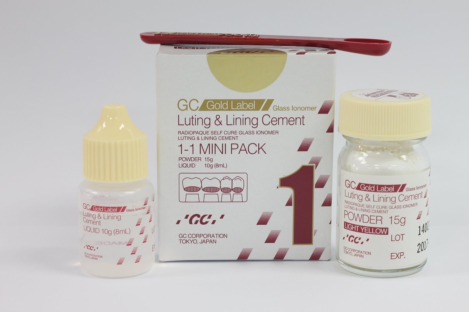GC Fuji 1 Luting & Lining Cement Glass Ionomer Radiopaque Base/Liner (Free Ship)