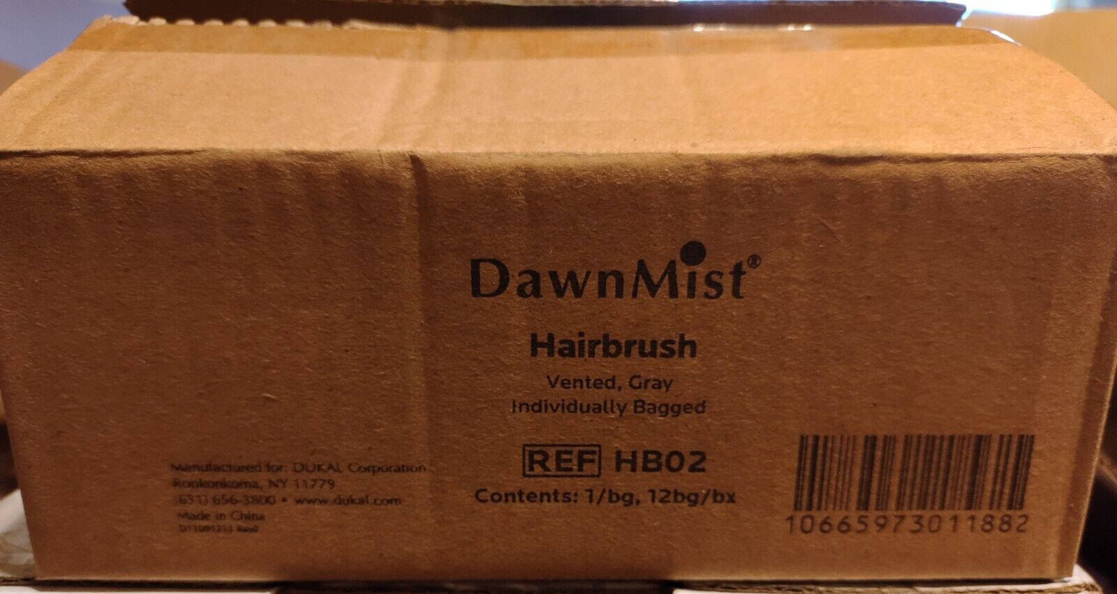 (12-pk) DUKAL Corp HB02 DawnMist Hairbrush Vented with Plastic Bristles 8 inches