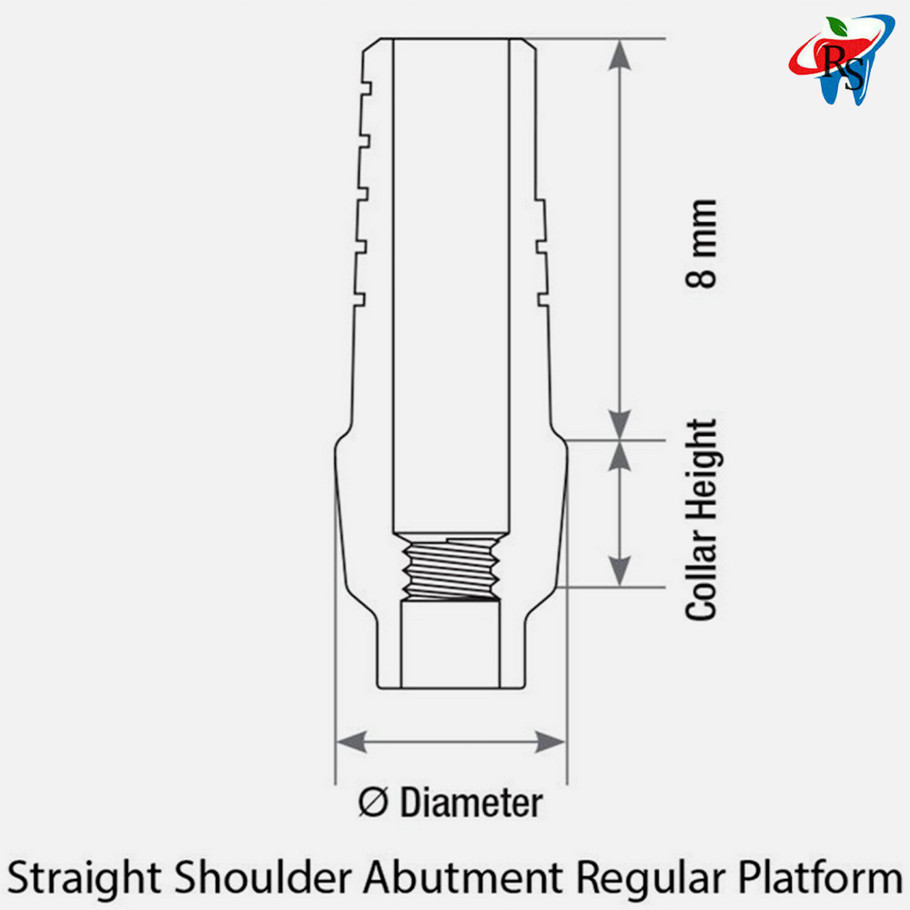 5x Dental Fixture Straight Shoulder Adapter Head Int Hex 2.42mm 1-4 Titanium