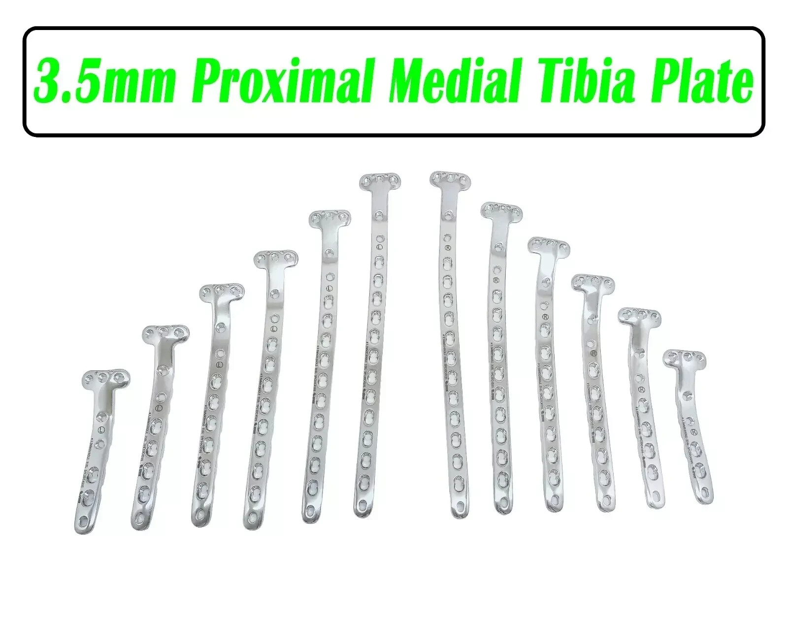 Medial Proximal Tibia Plate (3.5mm) with Set of 12pcs (L6/R6) Veterinary SS
