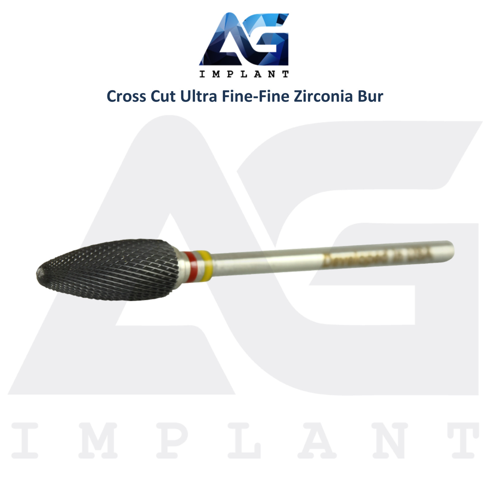 Dental Cross Cut Bullet 6410801 Ultra Fine-Fine Zirconia Bur Ø6.0mm x 14.5mm Lab