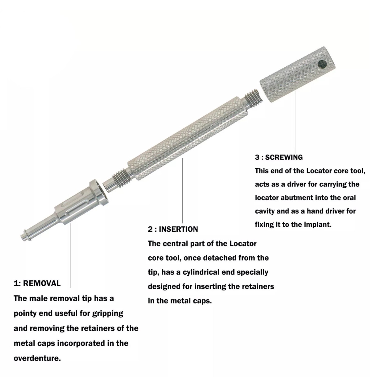 Dental Locator Abutment Male Caps Inserts For Straumann ITI Bone Level NC Ø3.3mm