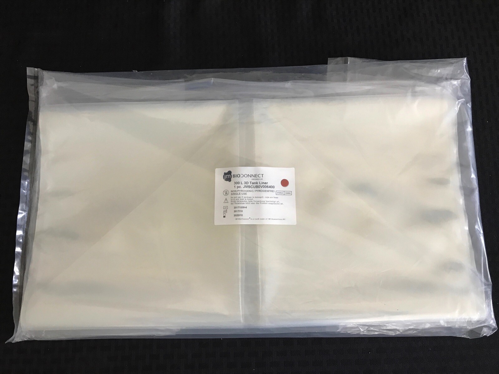 JM BIOCONNECT Single-Use 300L 3D Tank Liner 61cm W x 122cm H JMSCUB0V006400