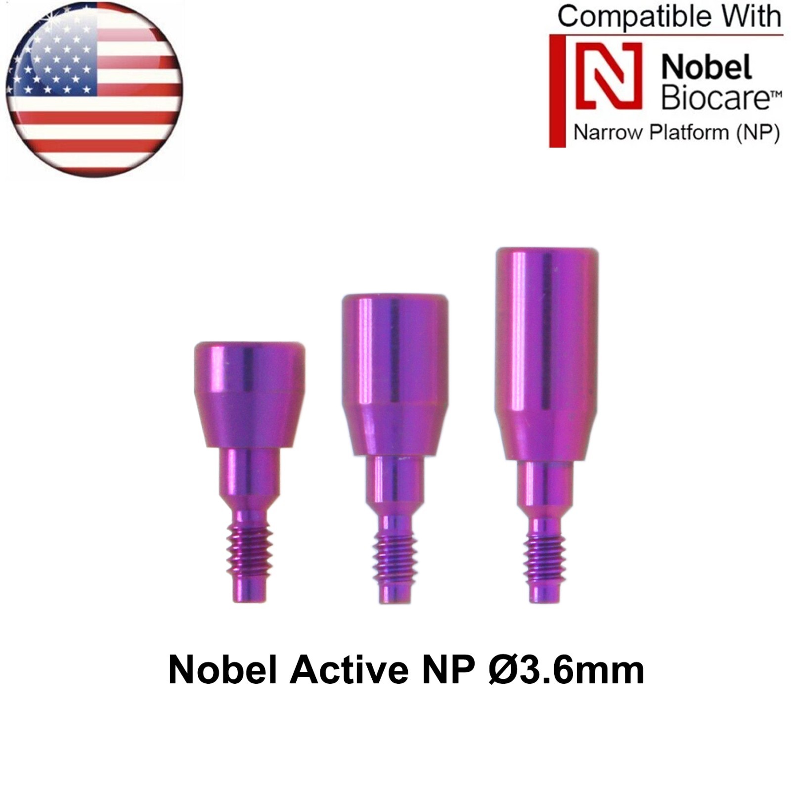 US Dental Locator/Healing Cap Abutment NP/RP Fits Nobel Biocare Active Platform