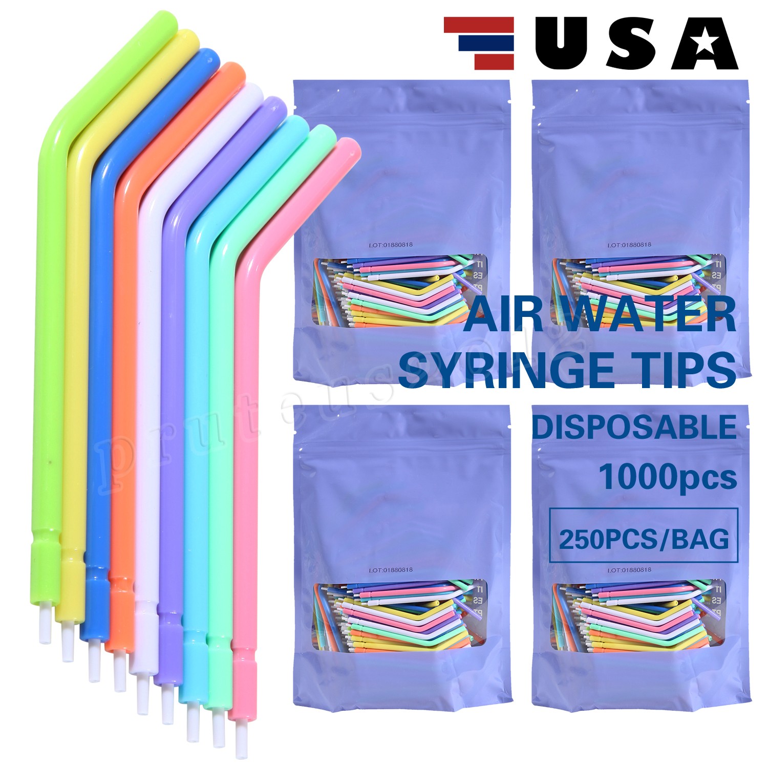 SKYSEA Dental 3-Way Air Water Syringe Disposable Spray Tips Triple Nozzles Tubes