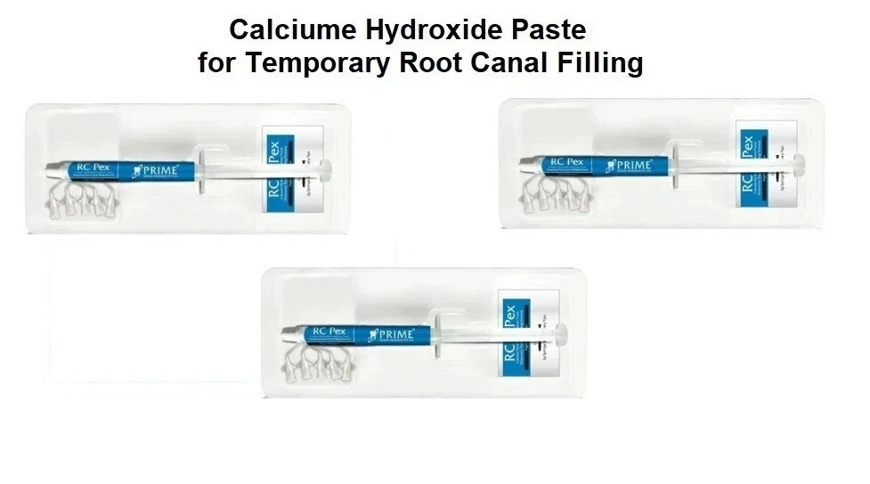 3 x Prime Dental Based Paste with iodoform 3g Syr RC PEX Calcium Hydroxide FS