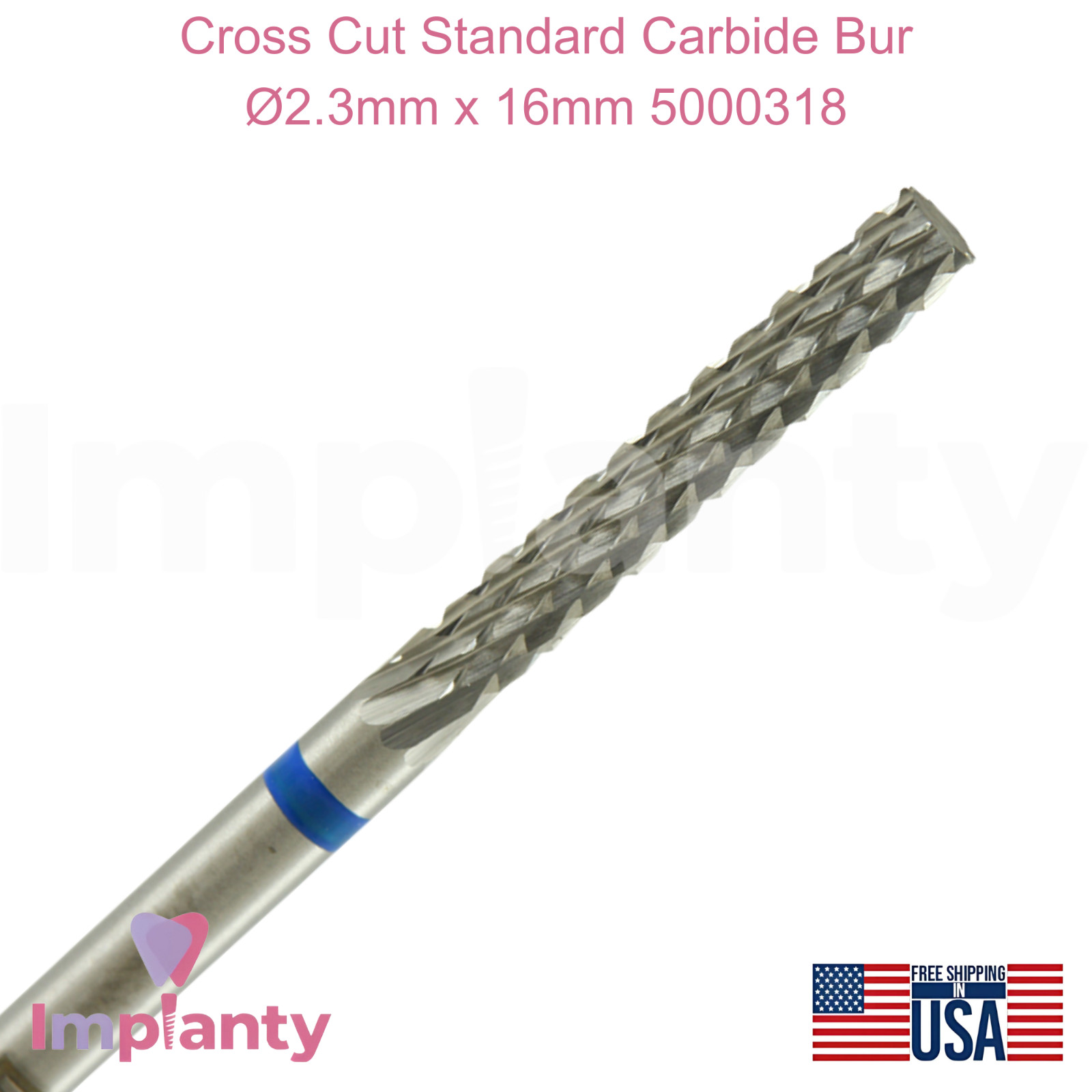 Cross Cut Standard Grit Carbide Dental Bur Ø2.3mm x 16mm 5000318 Dentistry Tool