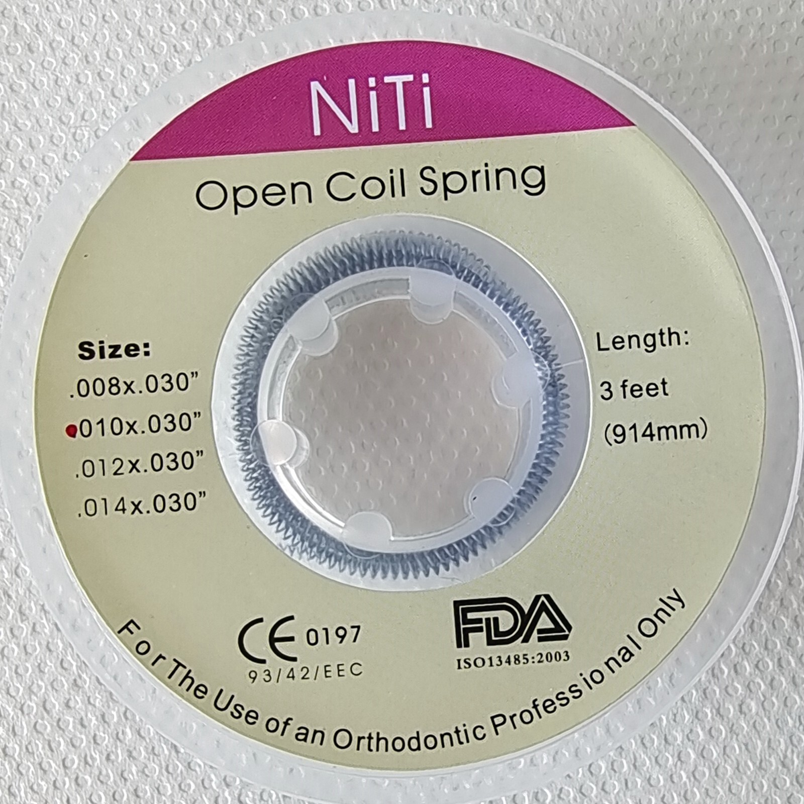 1 Roll Dental Orthodontic Niti Open Coil Spring Spool Dia.010 *030 ” inch 914mm