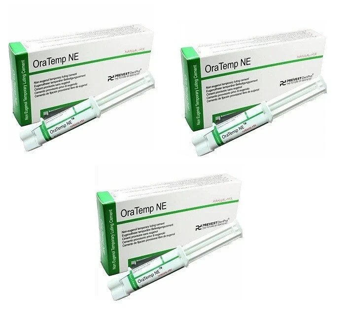 3 x Dental OraTemp NE Manual-Mix Non-Eugenol Temporary Luting Cement 15gm